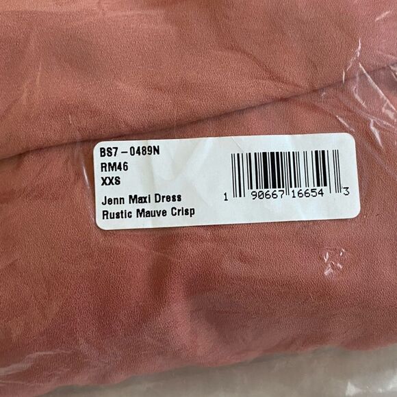 NWT Show Me Your Mumu Jenn Maxi Dress Rustic Mauve Crisp Size XXS - Picture 5 of 6